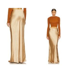 L'Academie Emmeline Maxi Skirt in Taupe